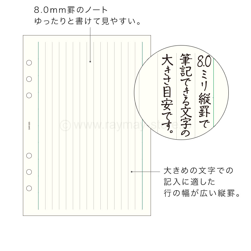 ダ・ヴィンチ リフィル A5サイズ 縦罫ノート（8.0mm罫） / レイメイ