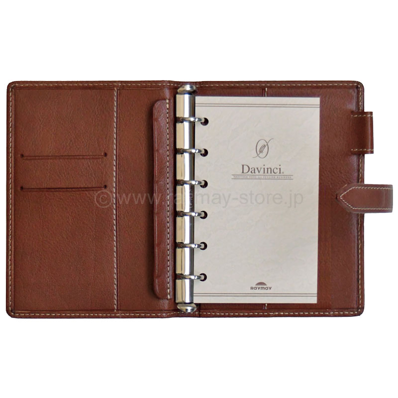 ダ・ヴィンチ オイルレザー ポケットサイズ システム手帳（リング14mm
