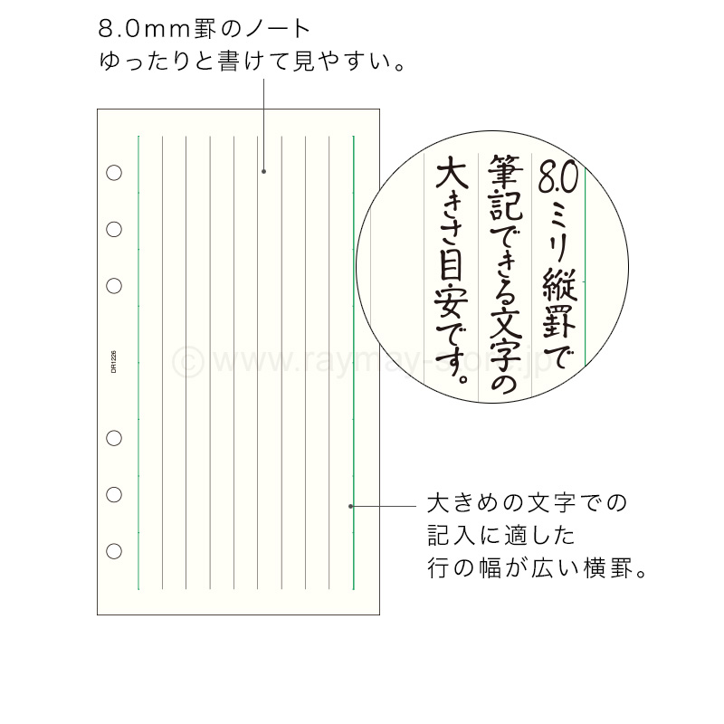 ダ・ヴィンチ リフィル 聖書サイズ 縦罫ノート（8.0mm罫） / レイメイ