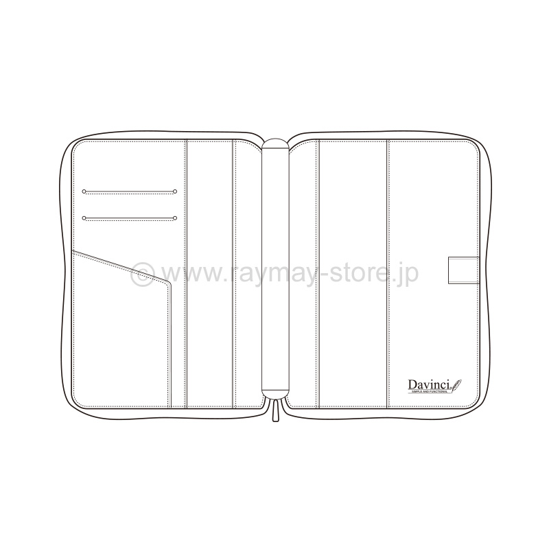 ダ・ヴィンチ A5サイズ システム手帳（リング25mm）ラウンドファスナー