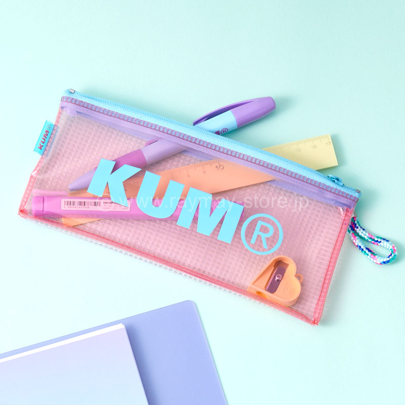 直送商品直送商品レイメイ藤井 ペンケース 筆箱 KUM クリアペンポーチ パステルピンク KM175PQ 机上アクセサリー 
